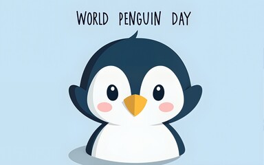 Naklejka premium World Penguin Day Post Design. High quality