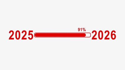 Progress bar illustrating 91 percent completion between the years 2025 and 2026