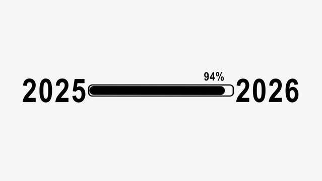 Progress bar visualization displaying 94% completion of 2025 toward the year 2026