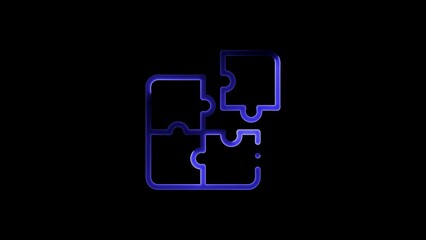 Obraz premium A teamwork concept represented by a black silhouette of interlocking puzzle pieces