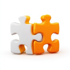 Obraz premium Colorful Puzzle Pieces Interlocking on a Clean Background