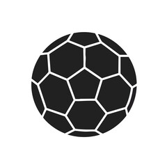 Fototapeta premium Black and white illustration of a soccer ball, showing pentagons and hexagons.