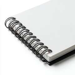 Blank Notebook with Spiral Binding on a Clean White Background