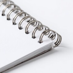 White Spiral Notebook with Blank Pages and Metal Binding Rings