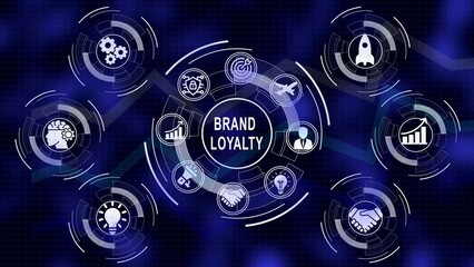 Fototapeta premium Brand loyalty concept illustration showing business development and consumer relationship elements