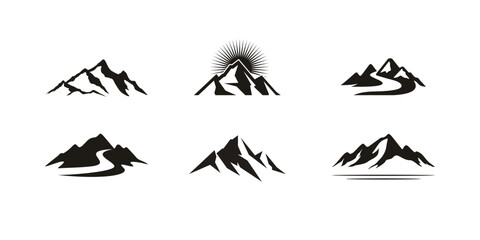 Fototapeta premium Mega set mountain icon peak logo design