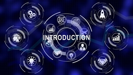 Fototapeta premium Business introduction concept featuring icons and data visualization displaying important concepts