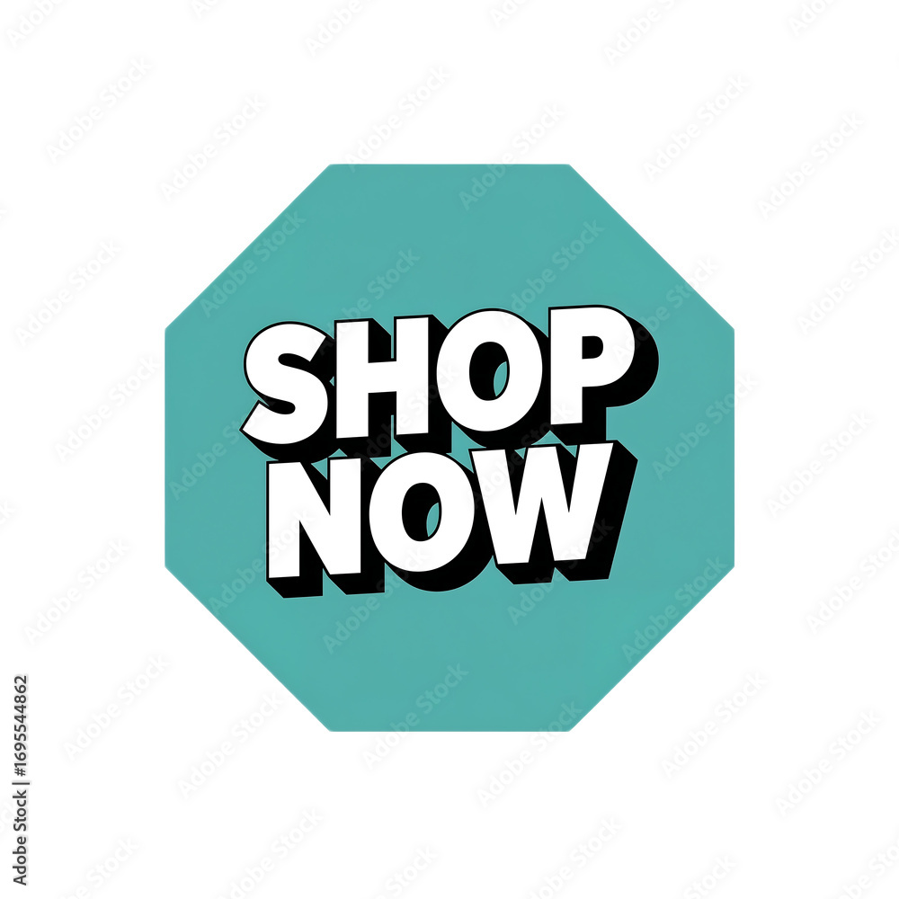 Fototapete a modern graphic design features a bold call to action message with three-dimensional text inside a 