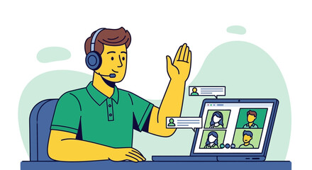 Virtual Collaboration: A Digital Meeting Depicting Video Conferencing Communication
