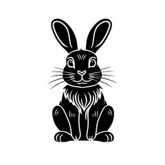 Fototapeta premium hand drawn illustration of cute cartoon rabbit isolated on white background