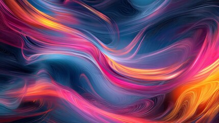 Obraz premium Dynamic Abstract Swirls: A vibrant, colorful painting
