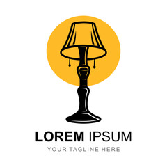 table lamp silhouette vector logo