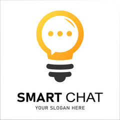 vector message bubble bulb logo