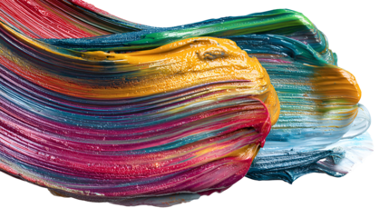 Layered Acrylic Paint Swirl with Rich Tones on Transparent Background for Artistic Compositions