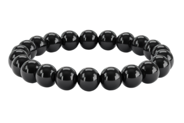Black bracelet on transparent background.