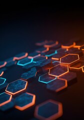 Obraz premium Abstract Glowing Hexagon Network