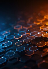 Fototapeta premium Abstract Glowing Hexagon Network