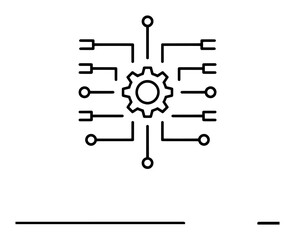 Fototapeta premium Abstract Gear and Circuitry Icon Representing Technology and Engineering