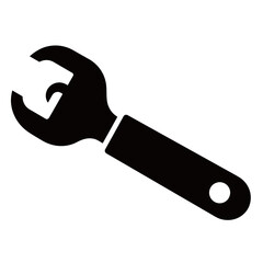 black and white silhouette of a can opener vector on a white background