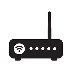Obraz premium wireless router icon silhouette vector illustration isolated on white background