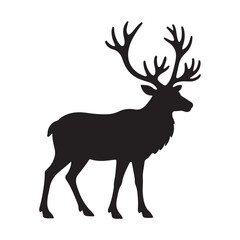 deer silhouette vector illustration on white background