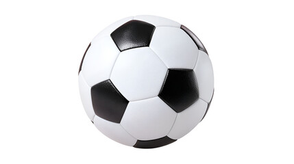 Obraz premium Slightly Rotated Classic Black and White Soccer Ball on a Transparent Backdrop for Easy Integration