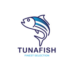 Tuna Fish Logo Vector Design Template