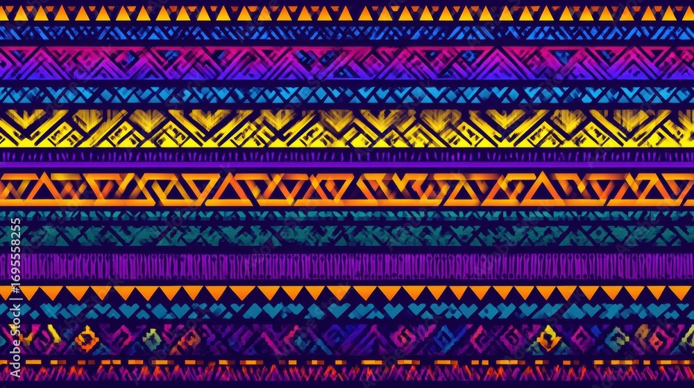 Aufkleber vibrant geometric patterns in bold colors create a striking visual display suitable for diverse desi