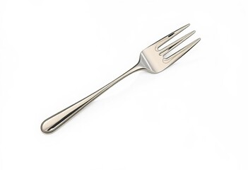 Sleek, modern silver fork isolated on pure white, white, cutlery