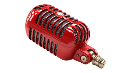 Vintage Red Microphone for Studio Recording and Broadcasting with Crystal Clear Audio Quality