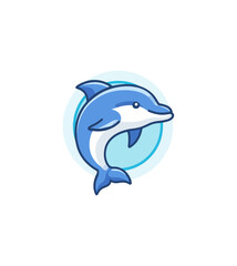 Fototapeta premium Cartoon dolphin illustration