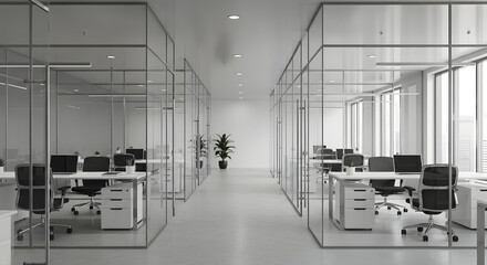 Empty Office Space Modern, Minimalist Design