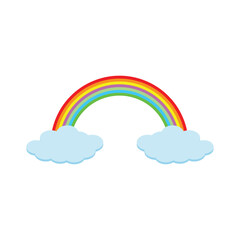 Rainbow with white clouds