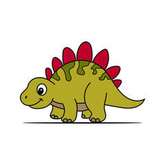 Coloring book Stegosaurus cute vector design templates simple and modern concept, isolated on white background