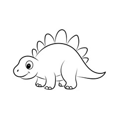 Coloring book Stegosaurus cute vector design templates simple and modern concept, isolated on white background
