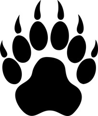 Stylized black tiger paw footprint silhouette