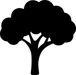 Simple flat design of a single tree with a wood texture