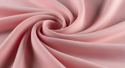 Fototapeta premium A close-up view of a swirled pink fabric, showcasing its soft texture and elegant drape.