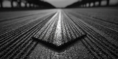 Obraz premium A striking monochrome shot showcases a textured road with compelling lines and a strong visual pull.