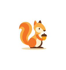 Obraz premium Cute squirrel holding acorn