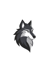 Fototapeta premium Gray wolf head profile illustration
