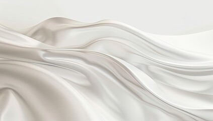 Obraz premium Flowing white silk fabric creating a soft, elegant texture with subtle shadows and highlights