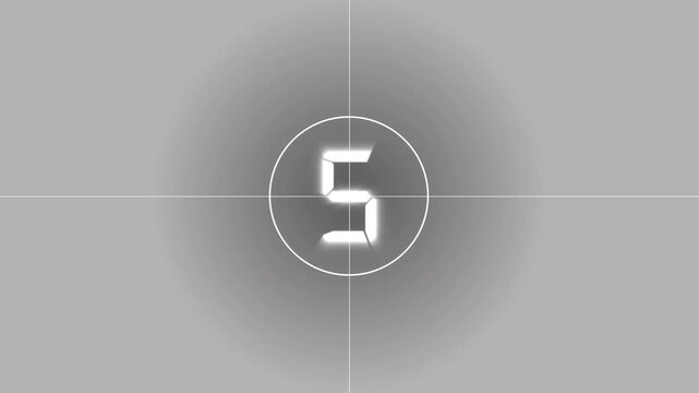 10 second digital countdown timer animation inside circle with cross hairs, glowing numeric display on blurred dark background, futuristic HUD interface