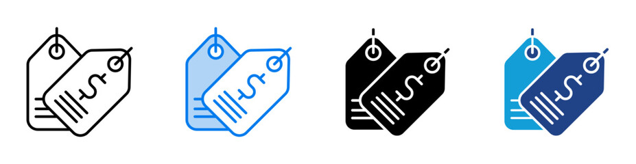 Price icon set multiple style collection