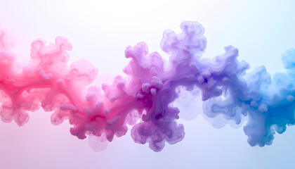 Obraz premium Vibrant swirl of pink and blue ink suspended in water, abstract creative art