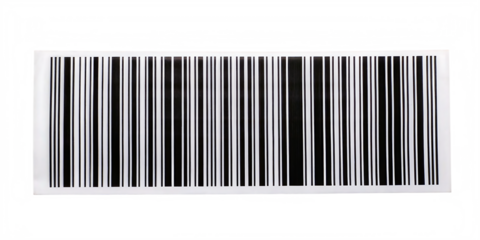 And white barcode on white background isolated on a transparent background black and white