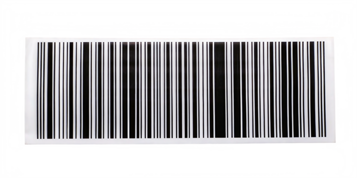 And white barcode on white background isolated on a transparent background black and white