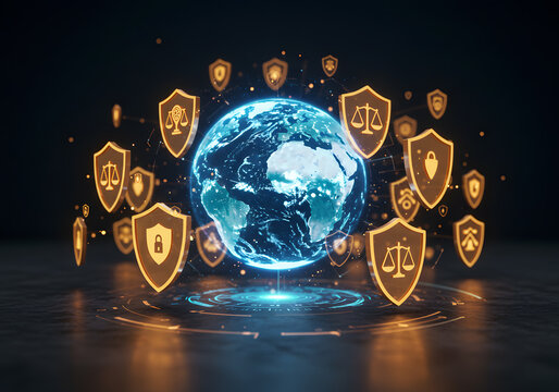 Global security protection graphic