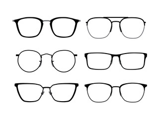 Optical lens frame, Glasses Frames. Eyewear silhouette vector template