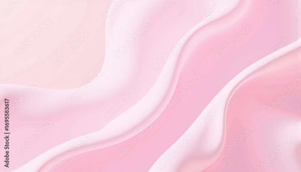 Aufkleber elegant soft pink fabric with wavy patterns and gentle gradient flow creating a dreamy abstract text